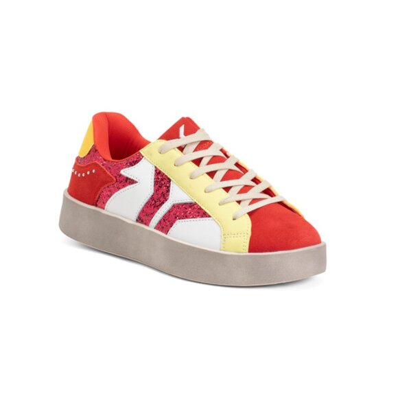 CULTURE OF BRAVE White/red Leather And Glitter Wing Play Sneakers